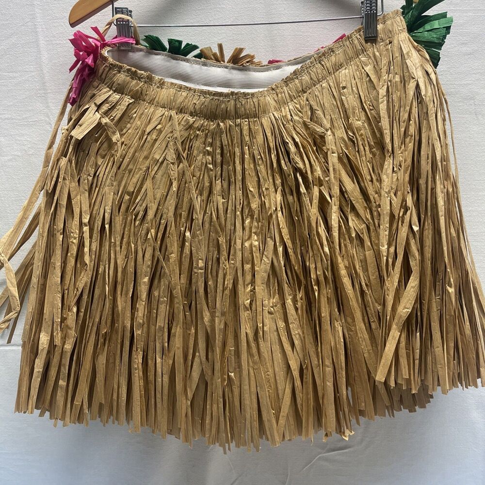 Adult Plus Size XXL Costumes Hula Grass Skirt Mimi Raffia Halloween Costume NEW! - Picture 8 of 10